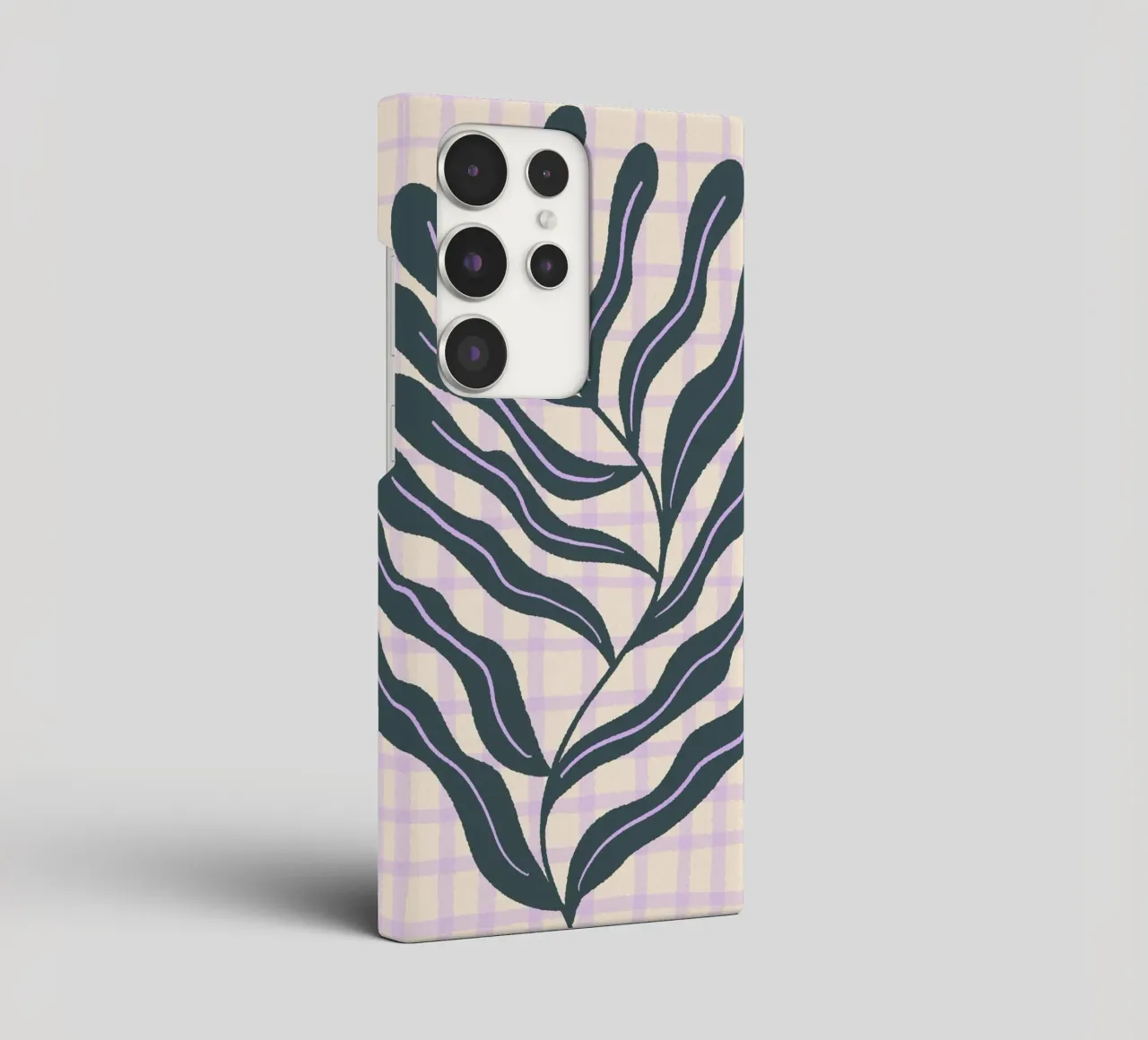 Abstract branch on a grid pattern 2 samsung phone case by Wackapacka