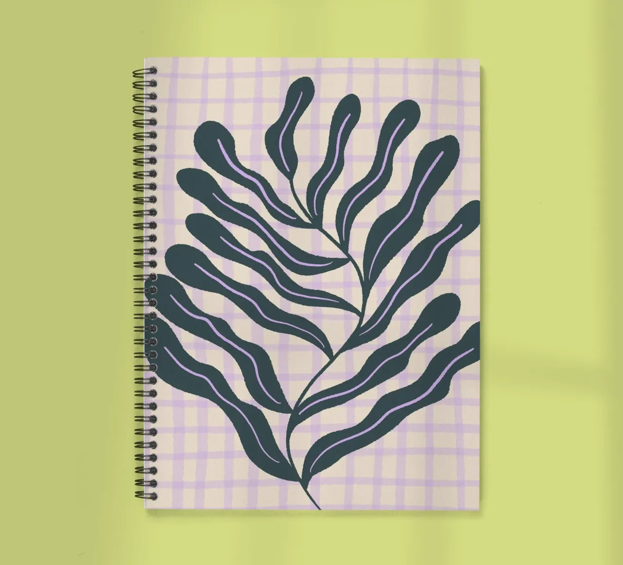 Abstract branch on a grid pattern 2 spiral notebook by Wackapacka