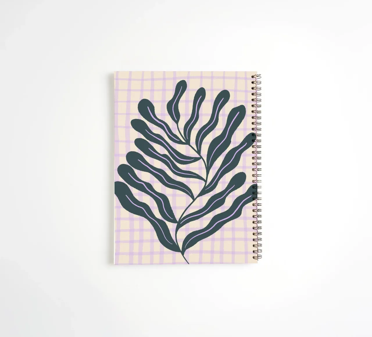 Abstract branch on a grid pattern 2 spiral notebook by Wackapacka
