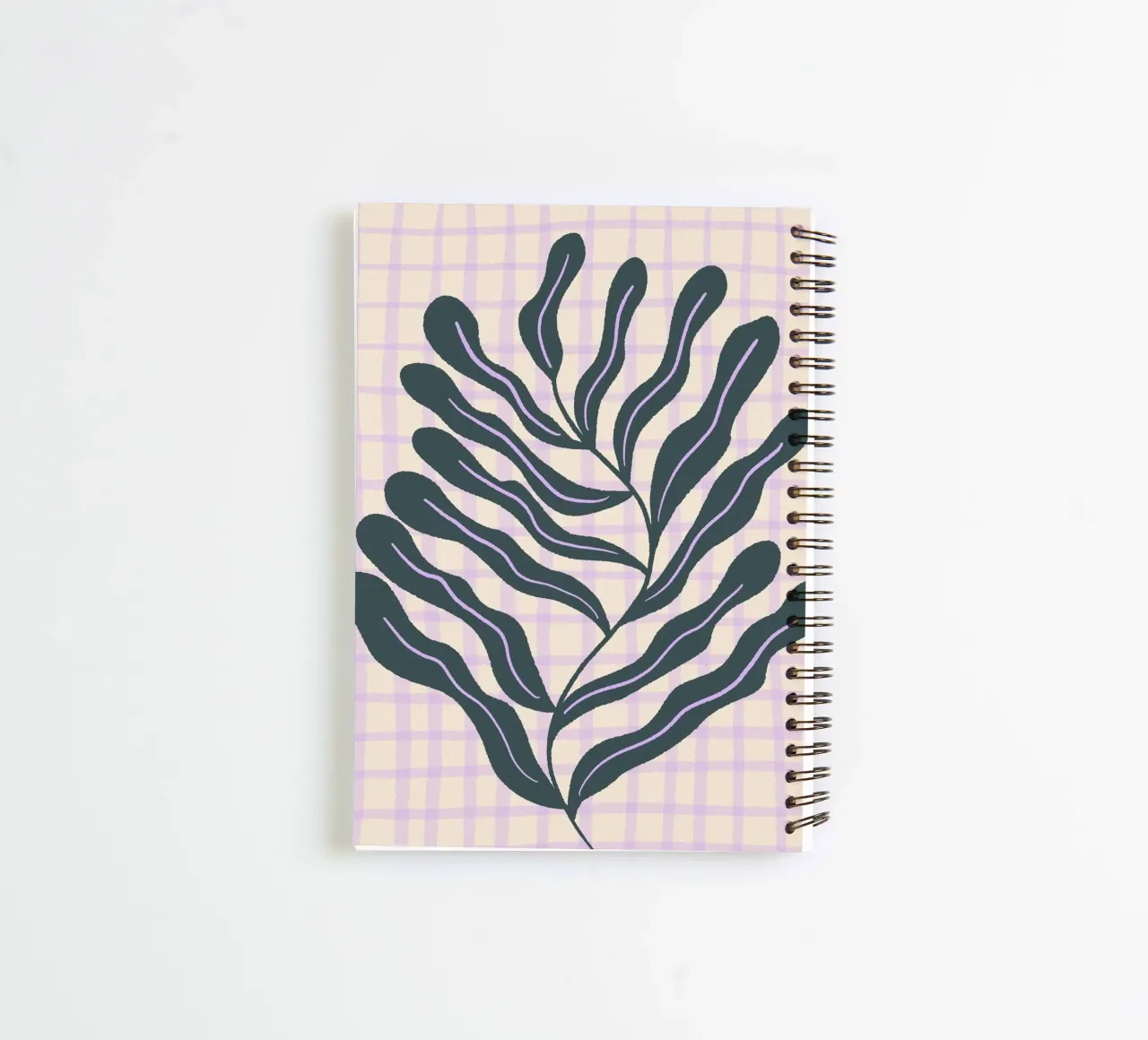 Abstract branch on a grid pattern 2 spiral notebook by Wackapacka