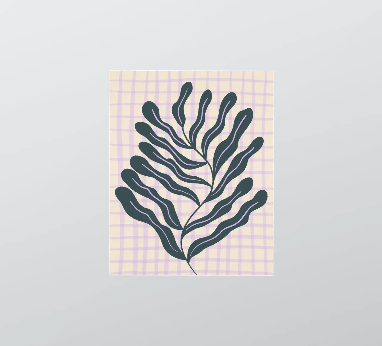 Abstract branch on a grid pattern 2 sticker by Wackapacka