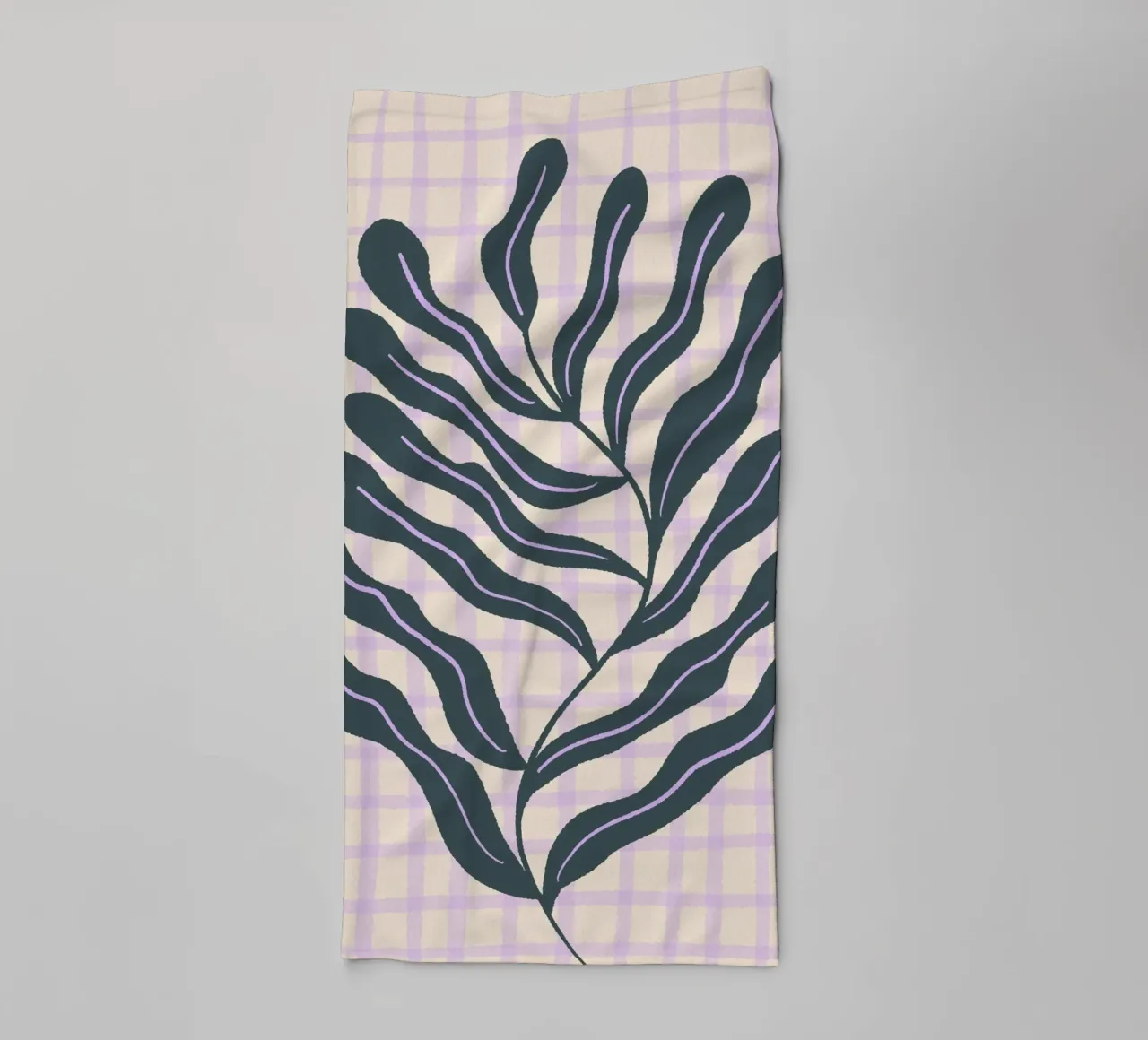 Abstract branch on a grid pattern 2 towel by Wackapacka