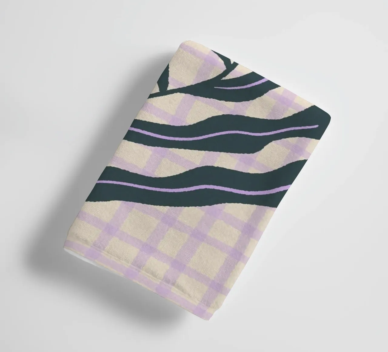 Abstract branch on a grid pattern 2 towel by Wackapacka