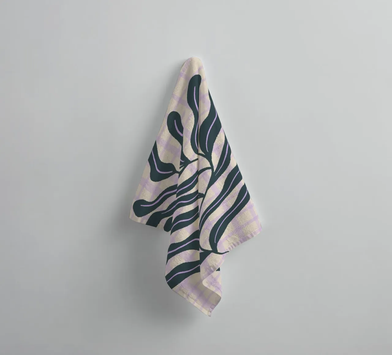 Abstract branch on a grid pattern 2 towel by Wackapacka