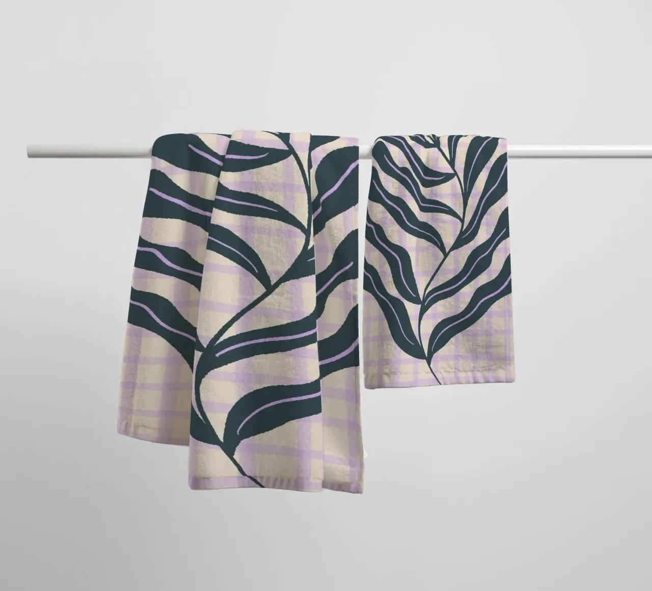 Abstract branch on a grid pattern 2 towel by Wackapacka
