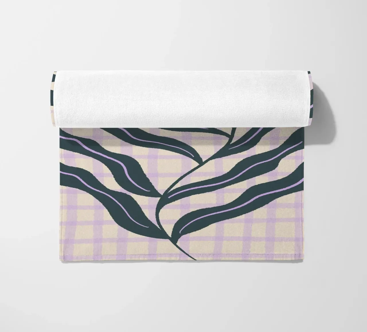 Abstract branch on a grid pattern 2 beach towel by Wackapacka