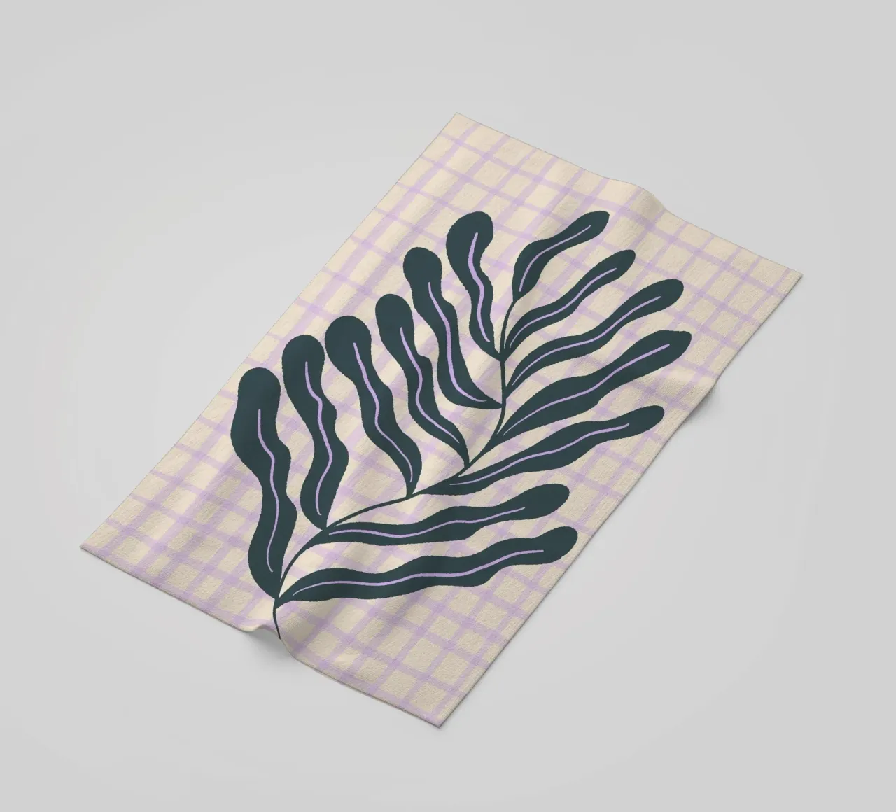 Abstract branch on a grid pattern 2 beach towel by Wackapacka