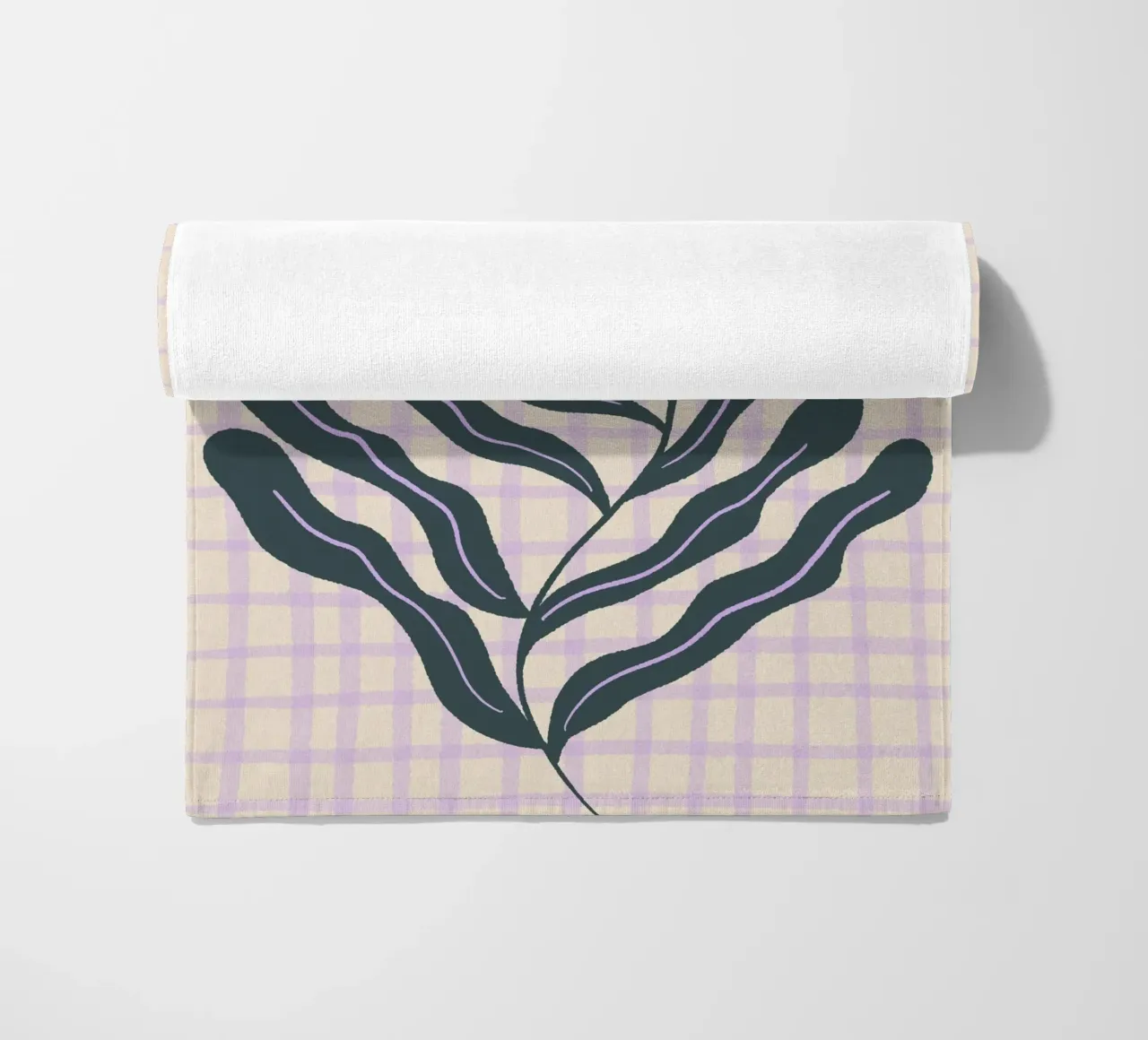 Abstract branch on a grid pattern 2 beach towel by Wackapacka