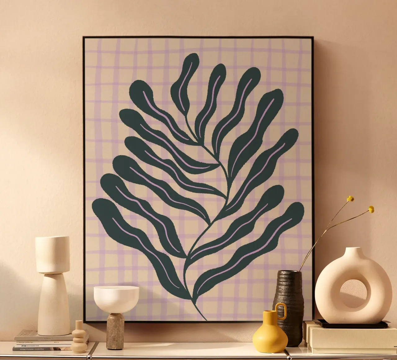 Abstract branch on a grid pattern 2 alu-dibond by Wackapacka