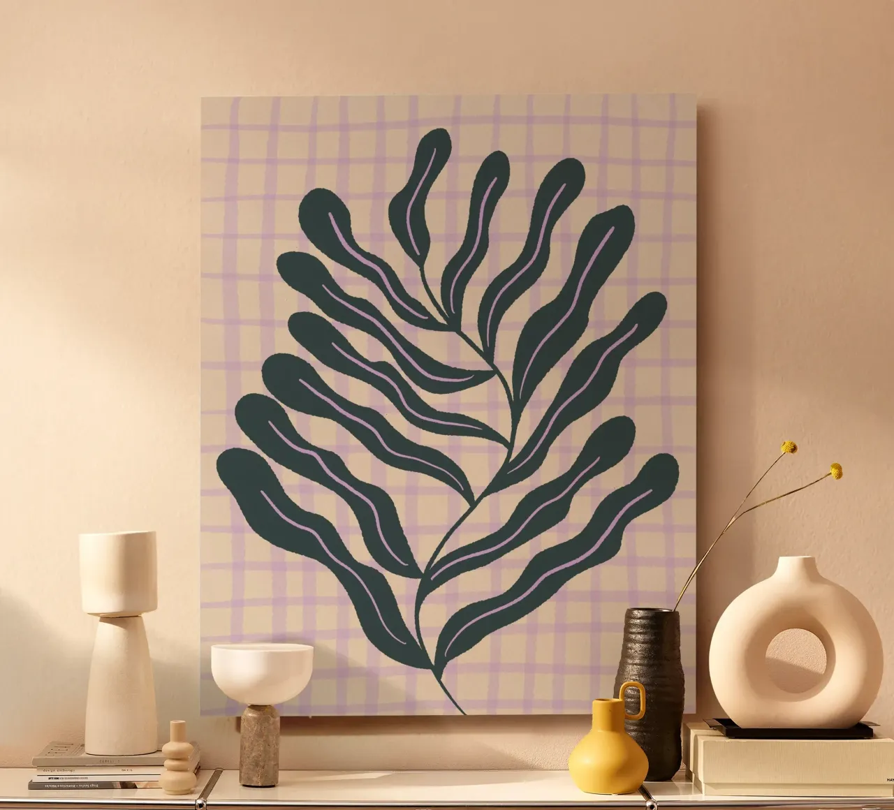 Abstract branch on a grid pattern 2 alu-dibond by Wackapacka