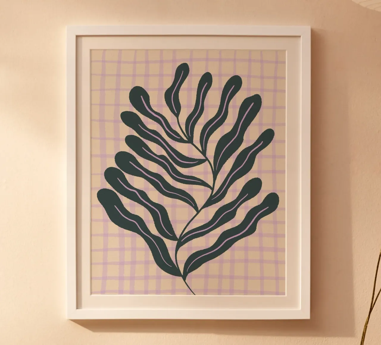 Abstract branch on a grid pattern 2 hahnemühle by Wackapacka