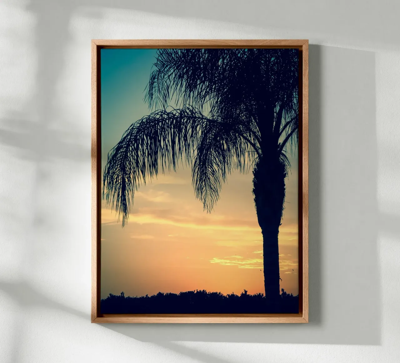 Under palm trees canvas with Floater frame by Katja Stehle Design