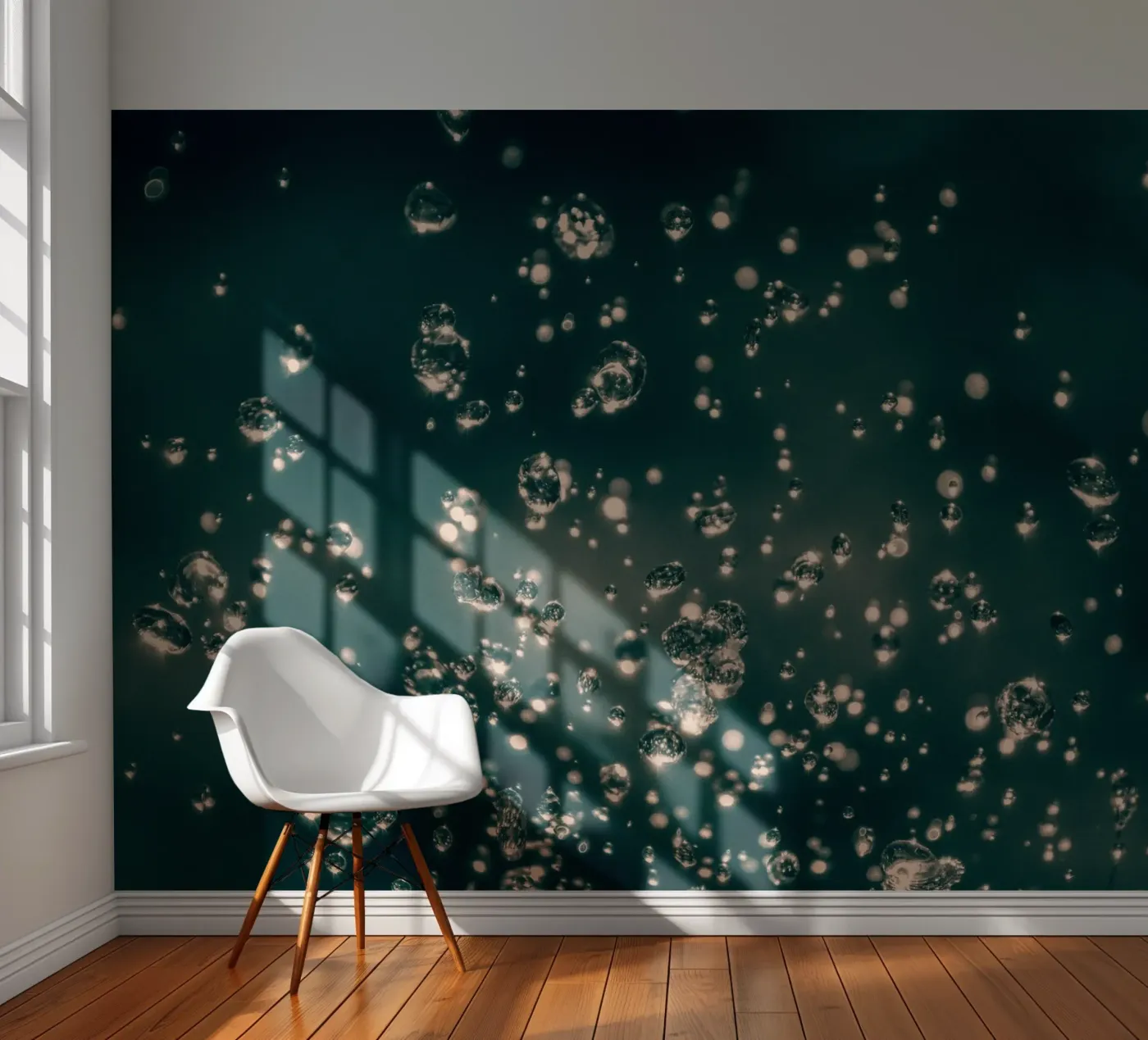 Dancing raindrops fotobehang van Katja Stehle Design