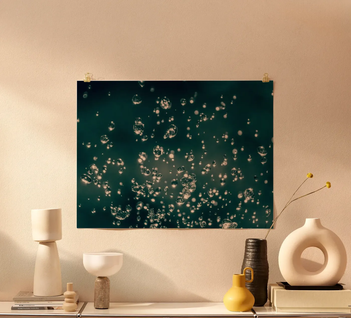 Tanzende Regentropfen Poster von Katja Stehle Design