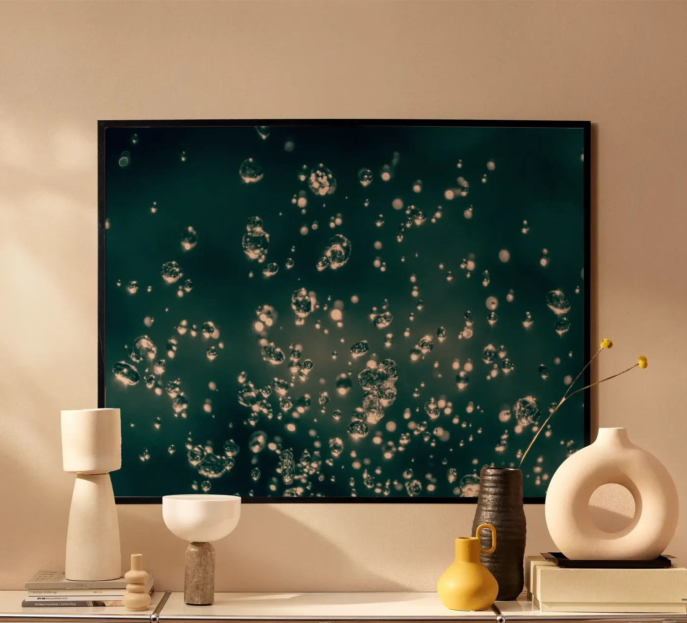 Tanzende Regentropfen Poster von Katja Stehle Design