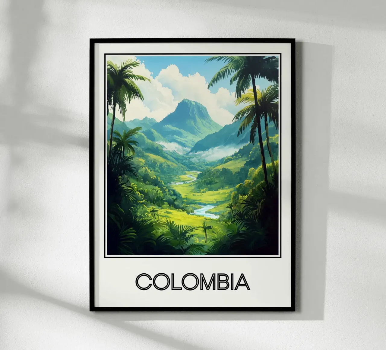 Colombie poster con telaio in alluminio da Frame the World