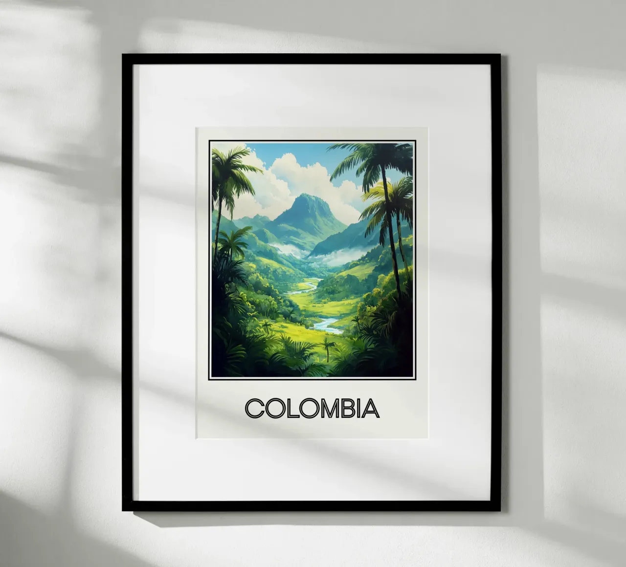 Colombie poster con telaio in alluminio da Frame the World