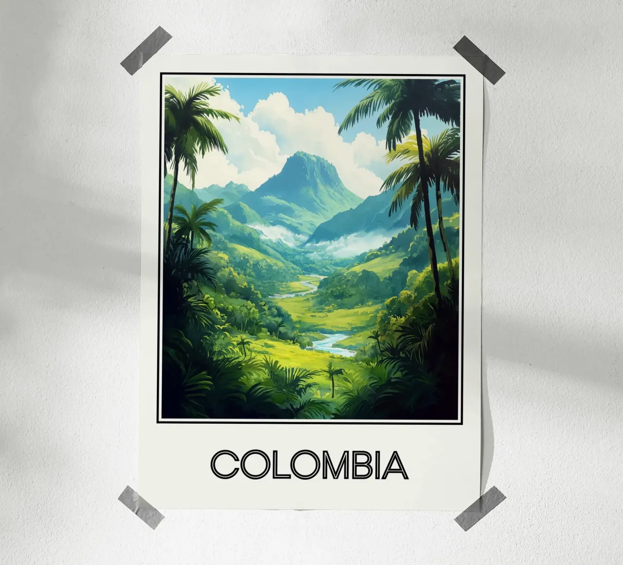 Colombie poster con telaio in alluminio da Frame the World