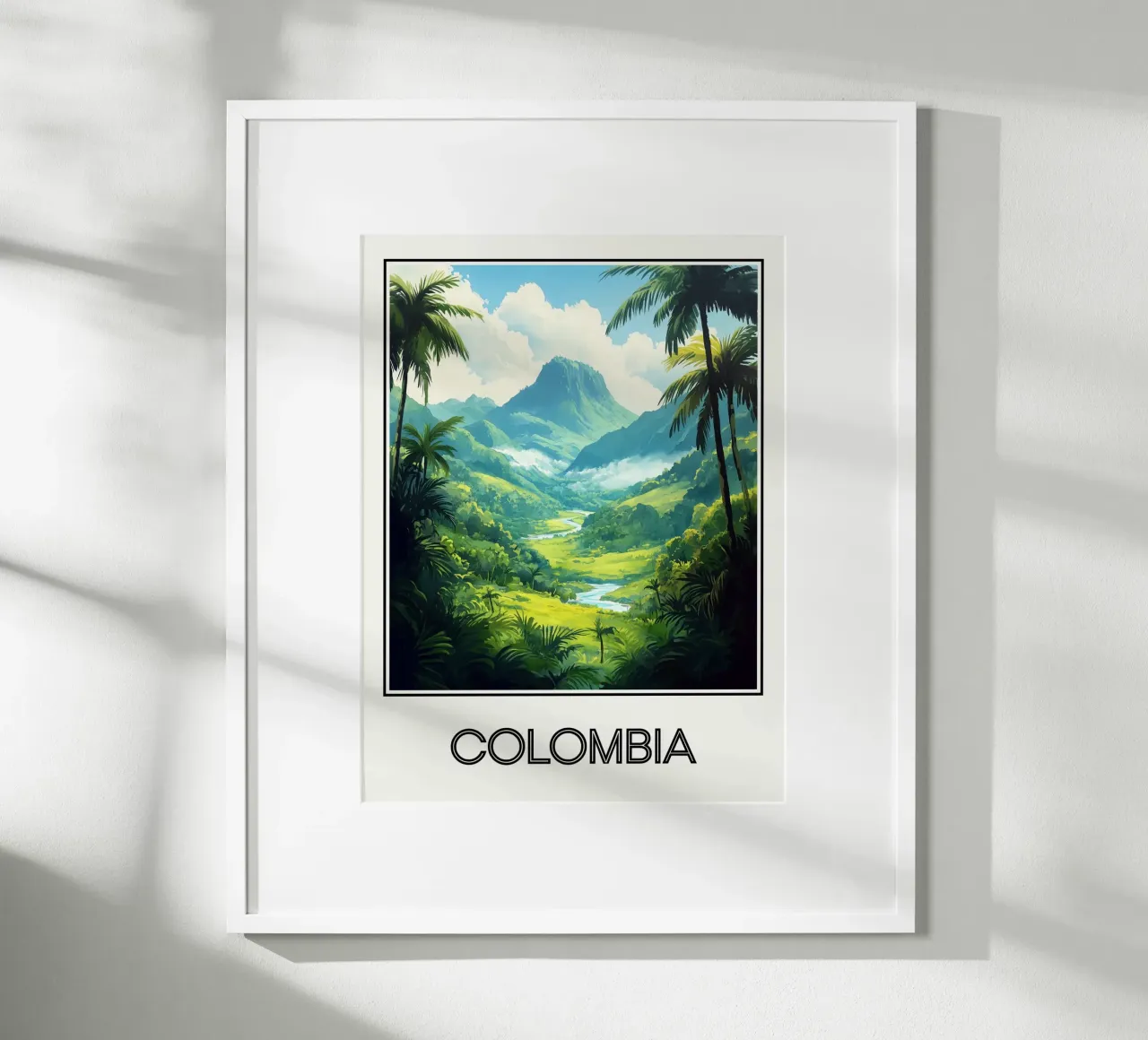Colombie poster con telaio in alluminio da Frame the World