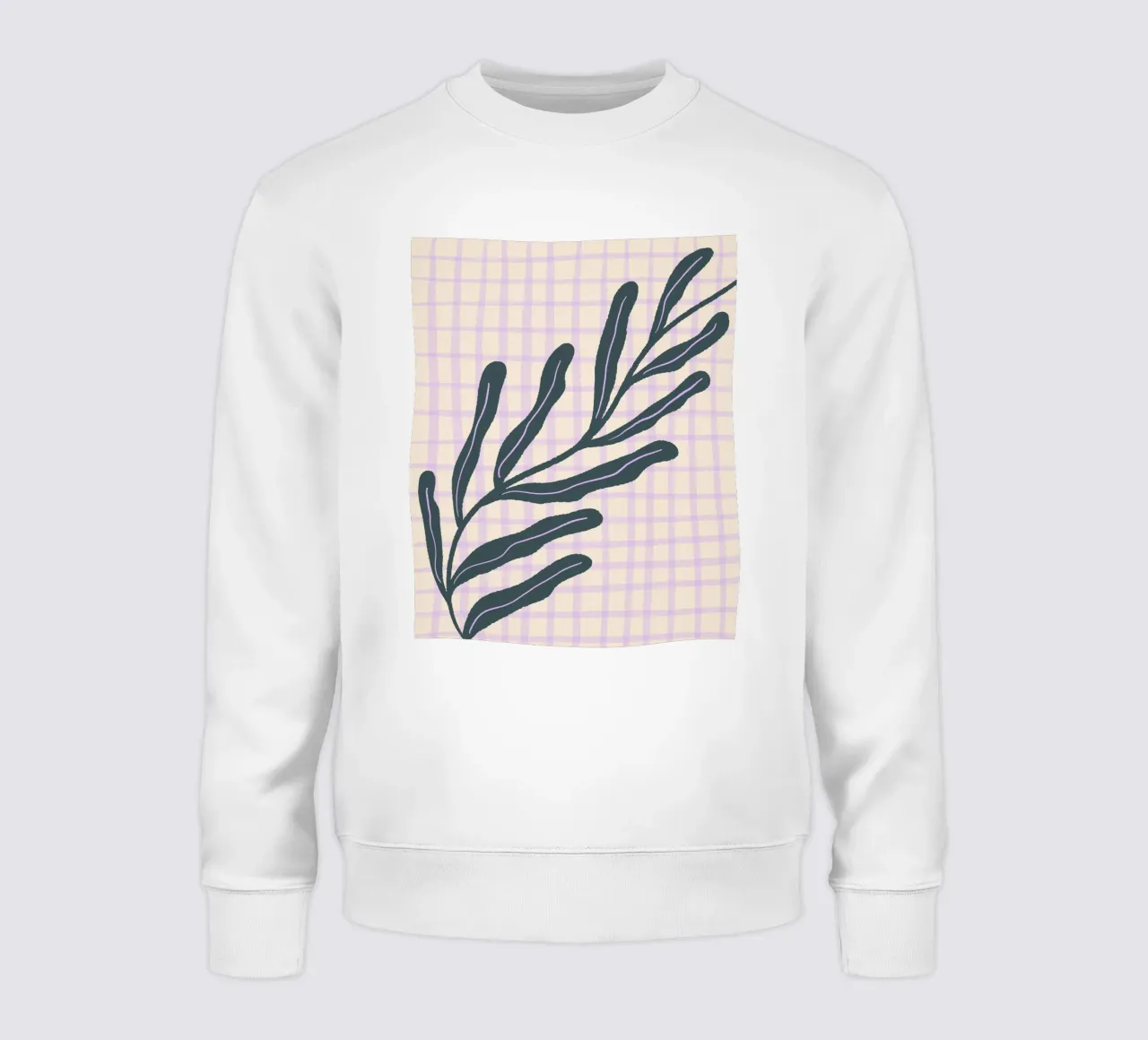 Abstract branch on a grid pattern 3 sweatshirt by Wackapacka