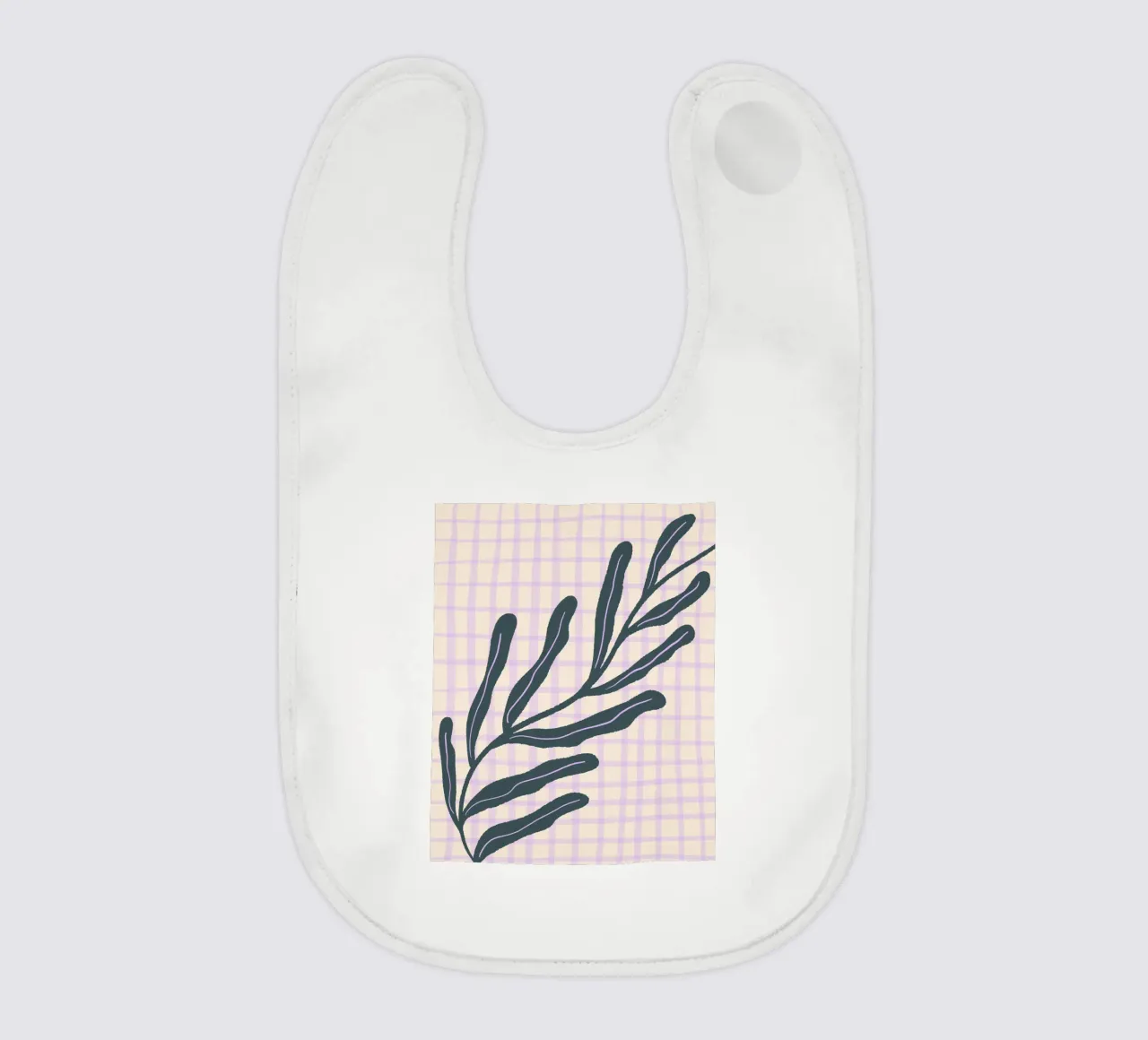 Abstract branch on a grid pattern 3 baby bib by Wackapacka