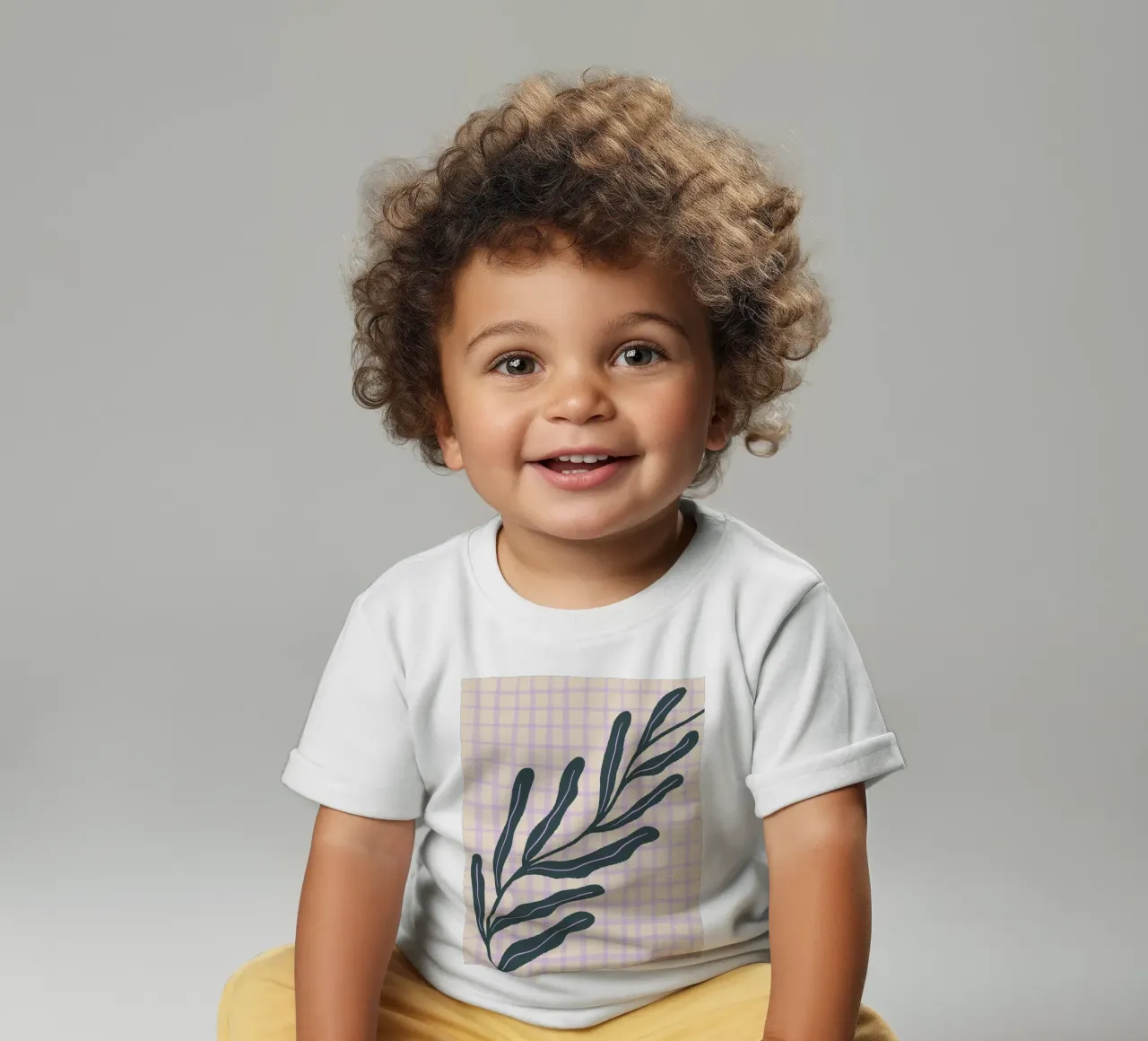 Abstract branch on a grid pattern 3 baby t-shirt by Wackapacka