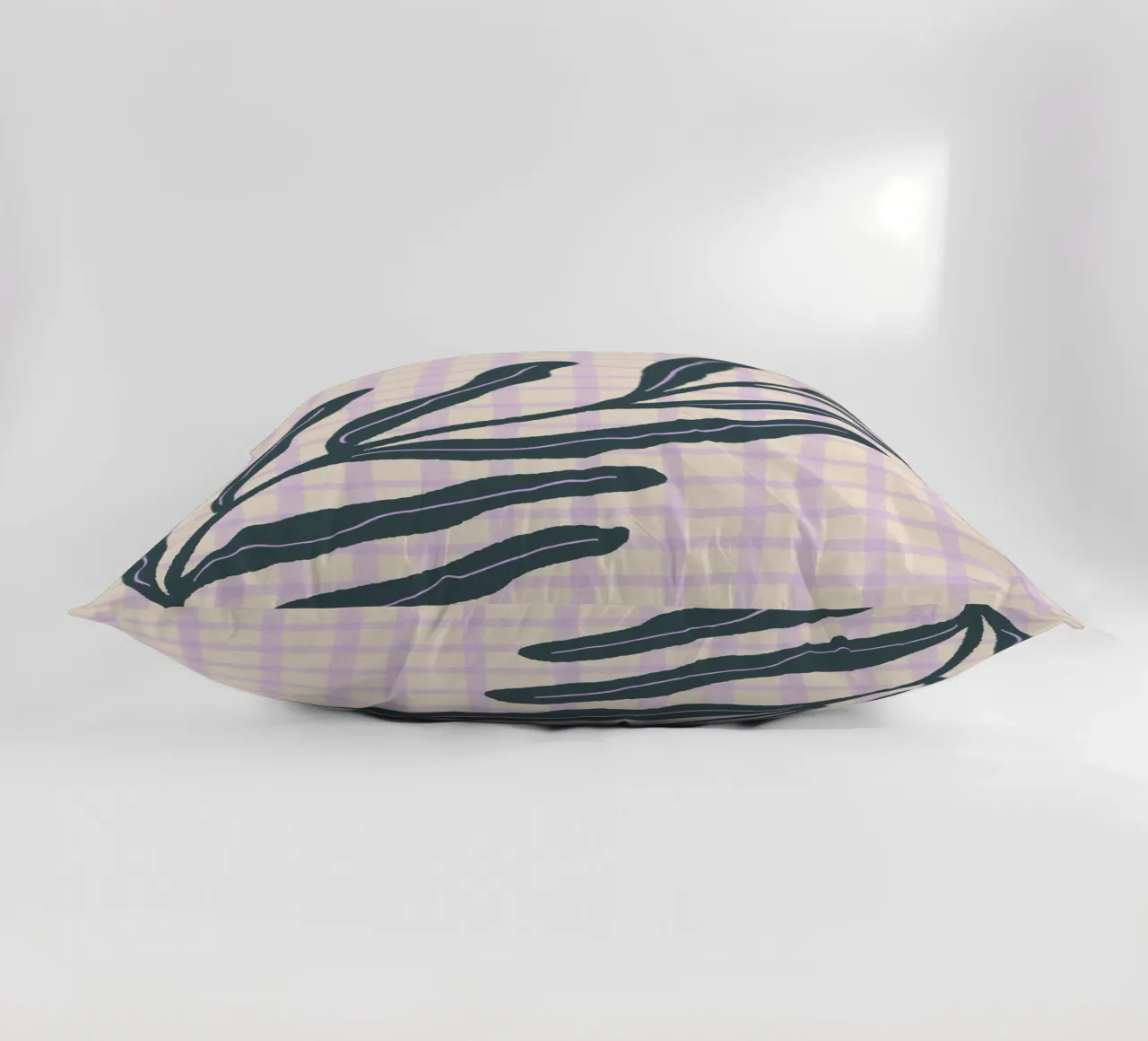 Abstract branch on a grid pattern 3 decorative cushion by Wackapacka