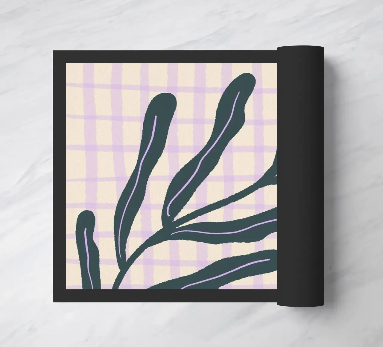 Abstract branch on a grid pattern 3 doormat by Wackapacka