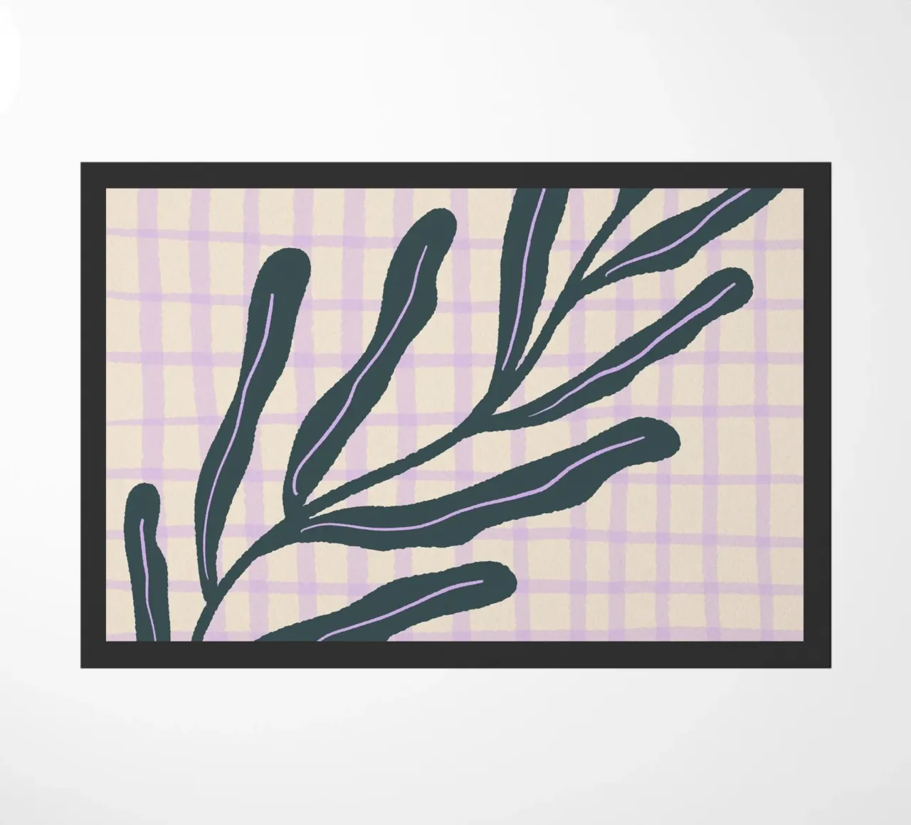 Abstract branch on a grid pattern 3 doormat by Wackapacka