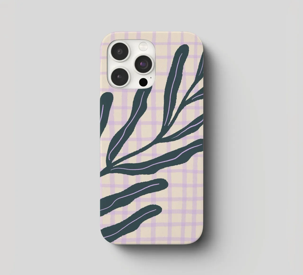 Abstract branch on a grid pattern 3 iphone case by Wackapacka