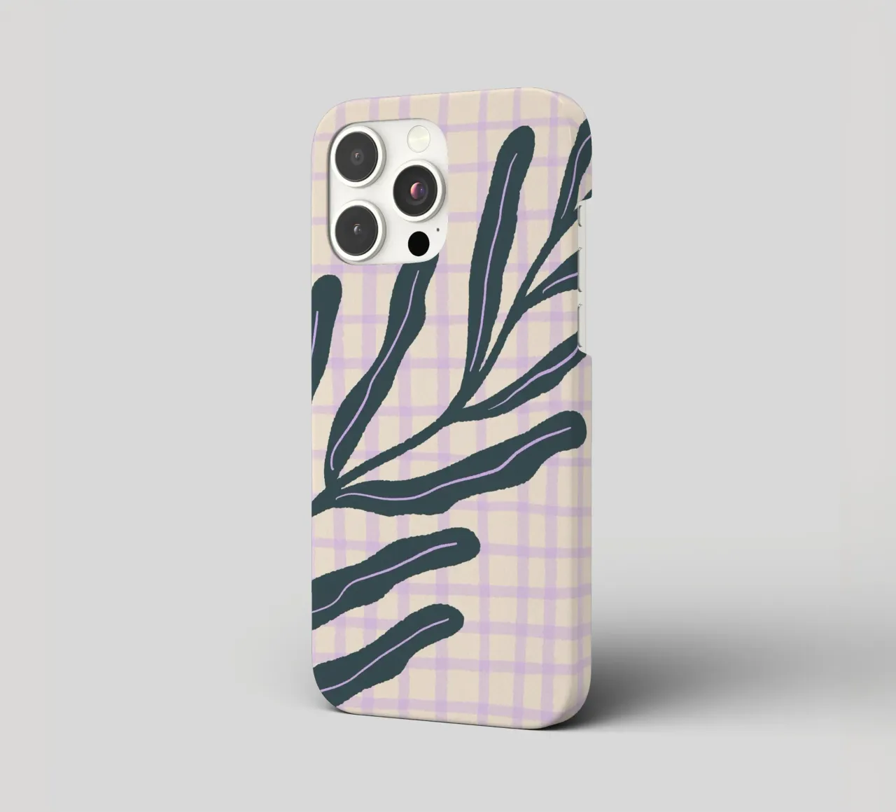 Abstract branch on a grid pattern 3 iphone case by Wackapacka