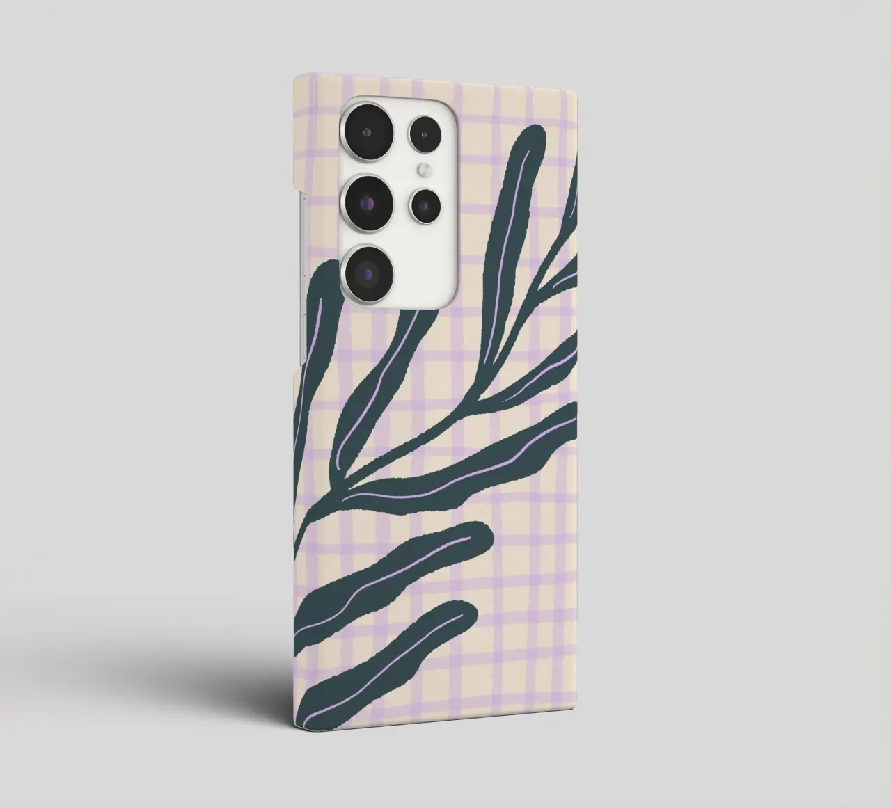 Abstract branch on a grid pattern 3 samsung phone case by Wackapacka