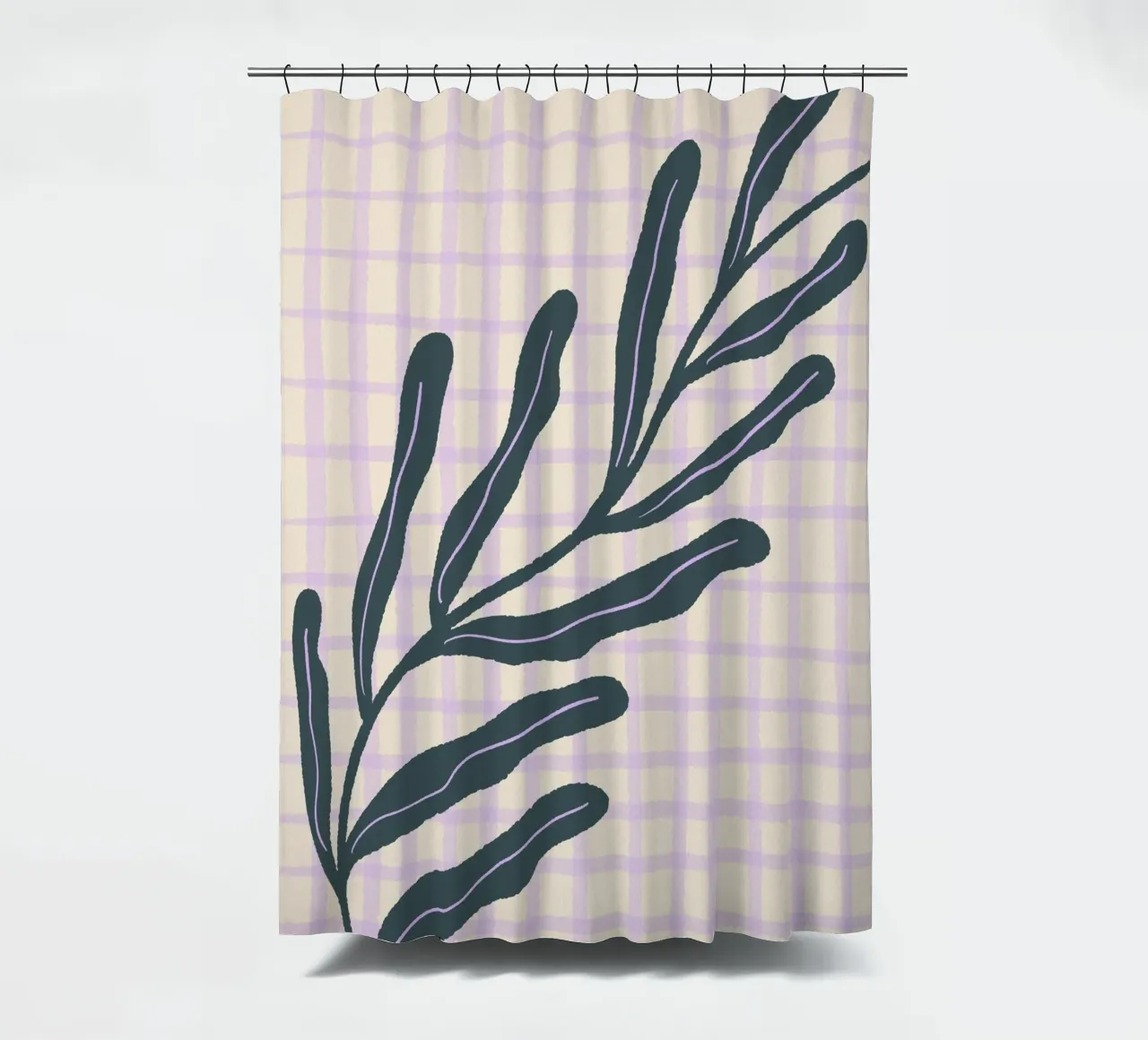 Abstract branch on a grid pattern 3 shower curtain by Wackapacka