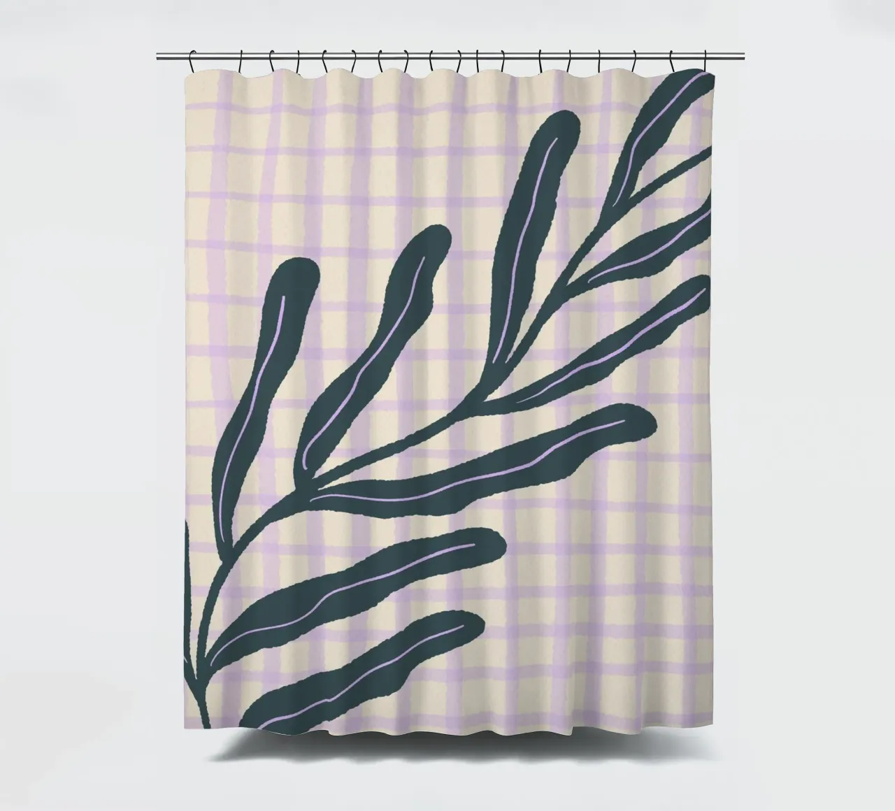 Abstract branch on a grid pattern 3 shower curtain by Wackapacka