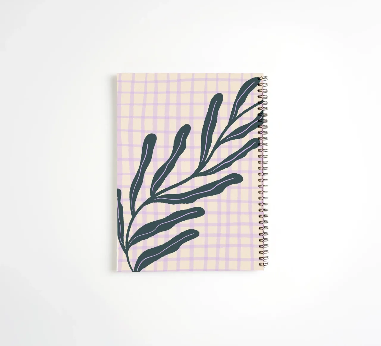 Abstract branch on a grid pattern 3 spiral notebook by Wackapacka