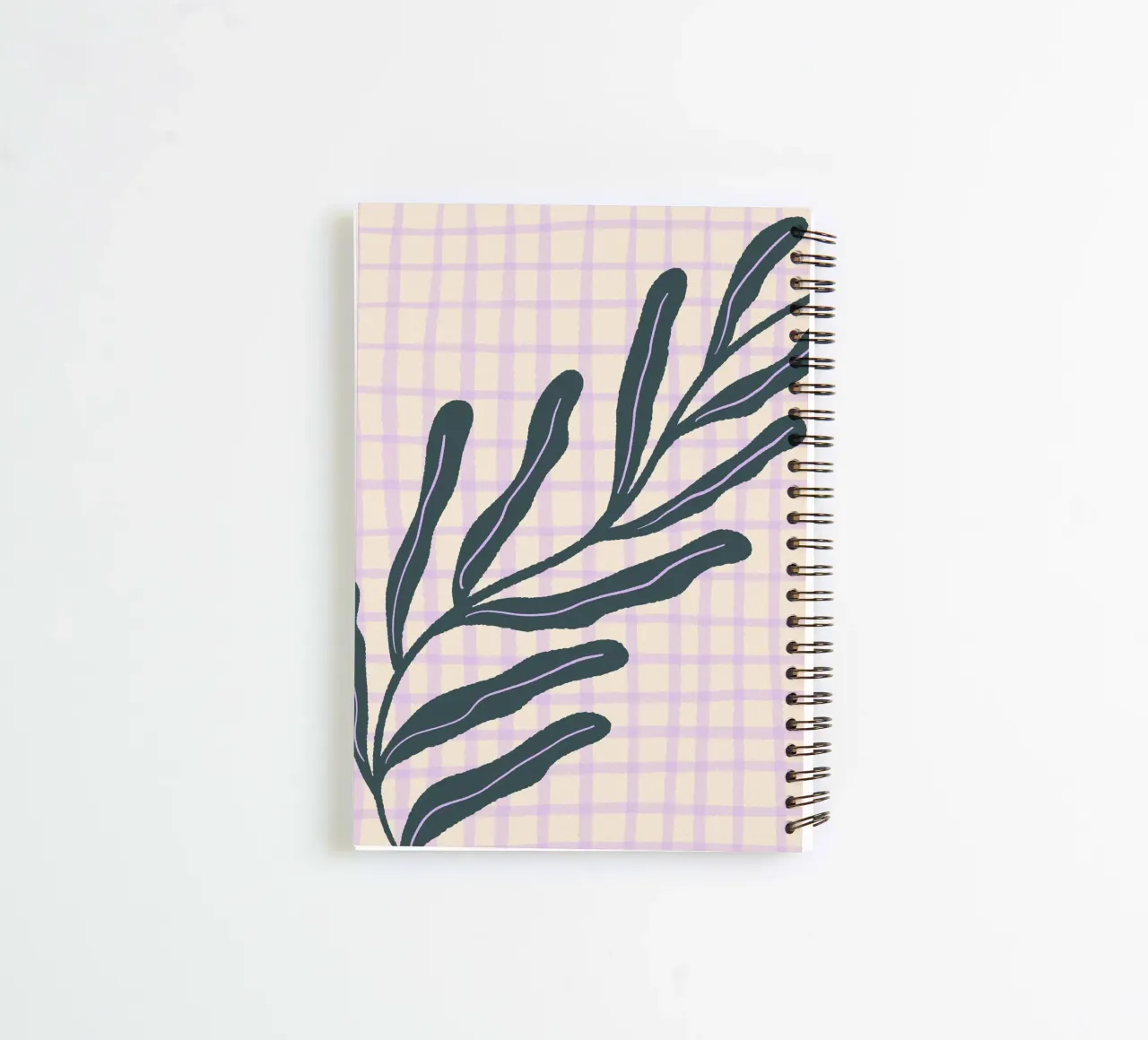 Abstract branch on a grid pattern 3 spiral notebook by Wackapacka