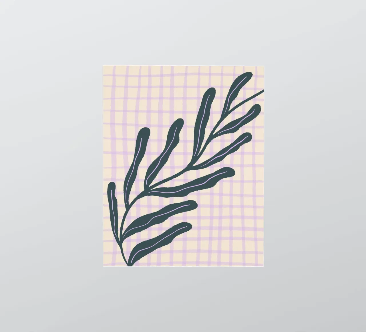 Abstract branch on a grid pattern 3 sticker by Wackapacka