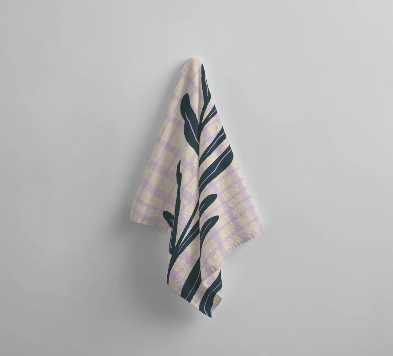 Abstract branch on a grid pattern 3 towel by Wackapacka