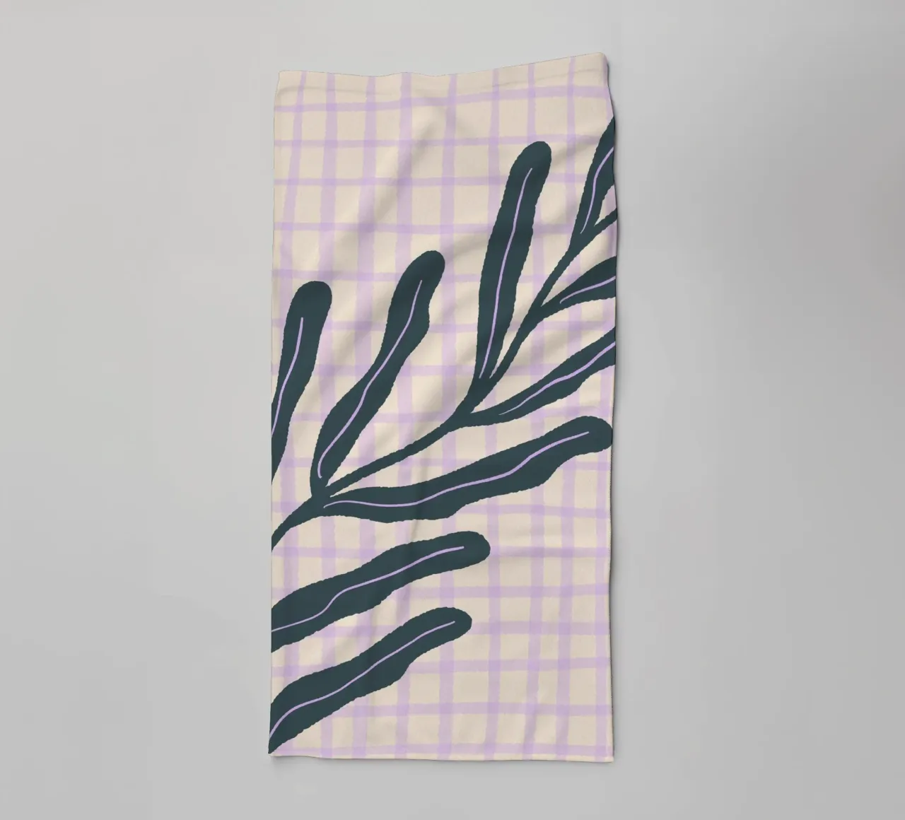 Abstract branch on a grid pattern 3 towel by Wackapacka