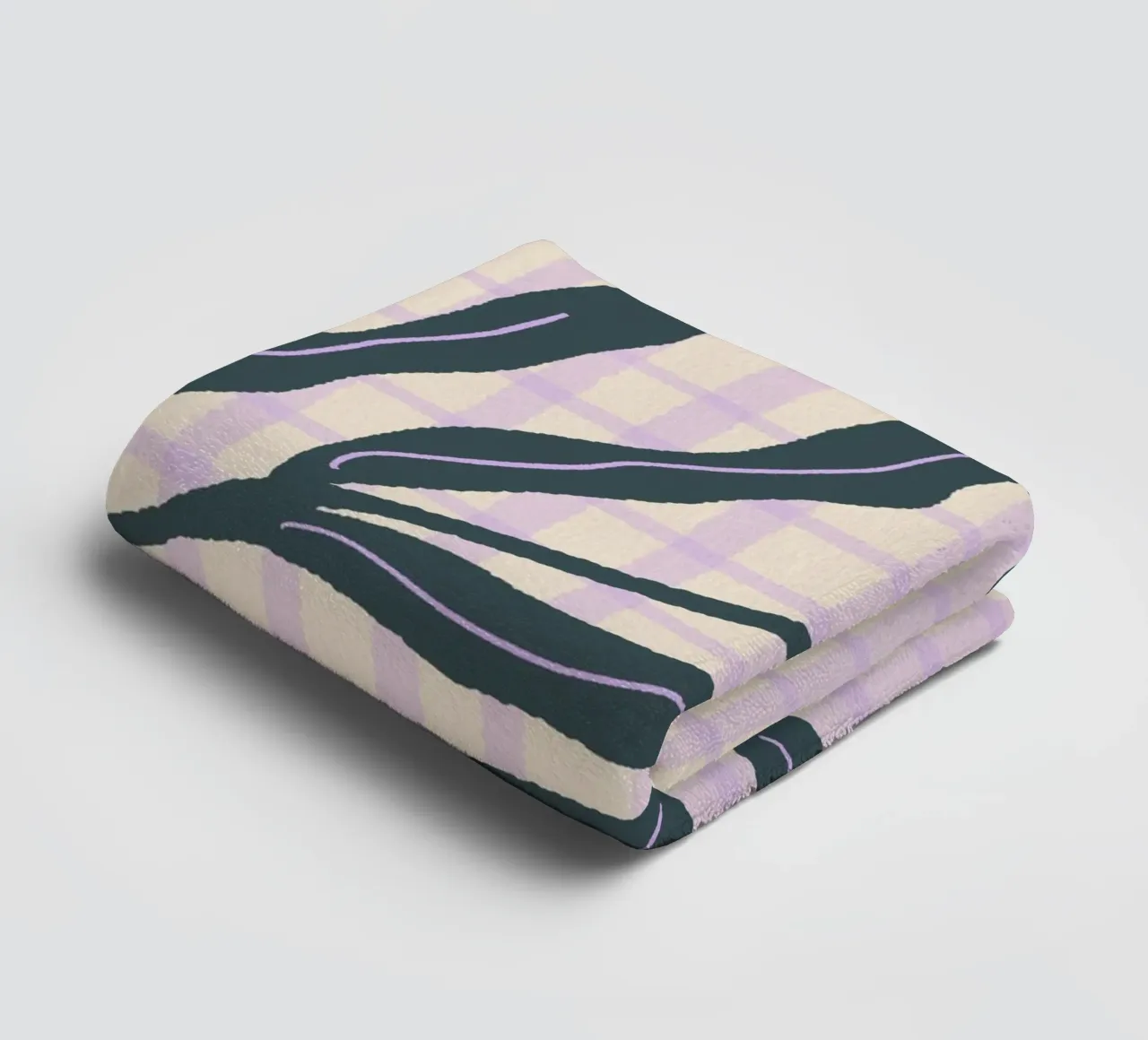 Abstract branch on a grid pattern 3 towel by Wackapacka