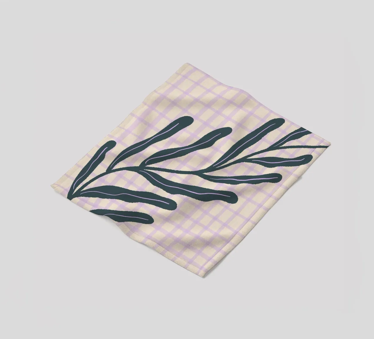 Abstract branch on a grid pattern 3 fleece blanket by Wackapacka