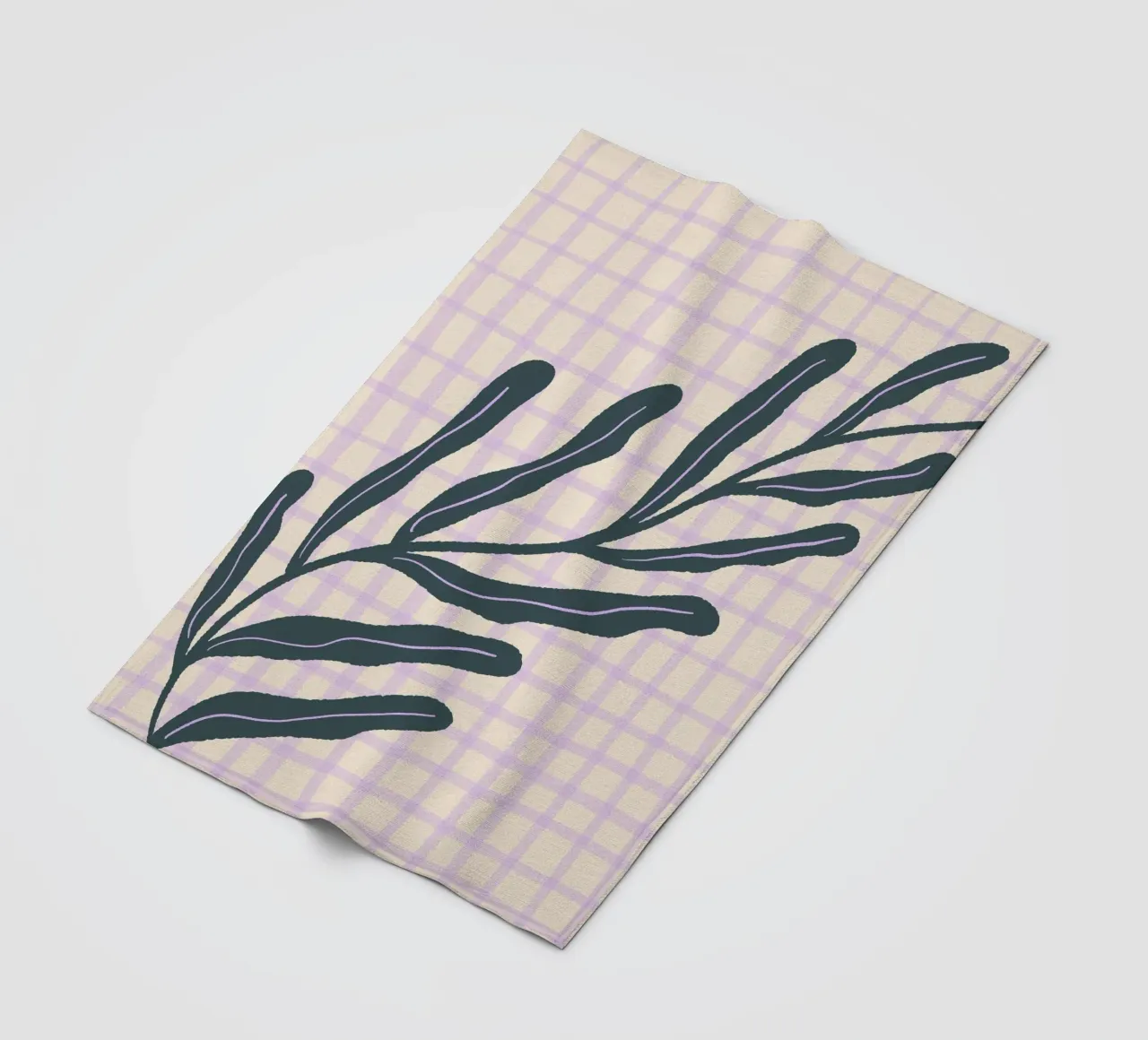 Abstract branch on a grid pattern 3 fleece blanket by Wackapacka