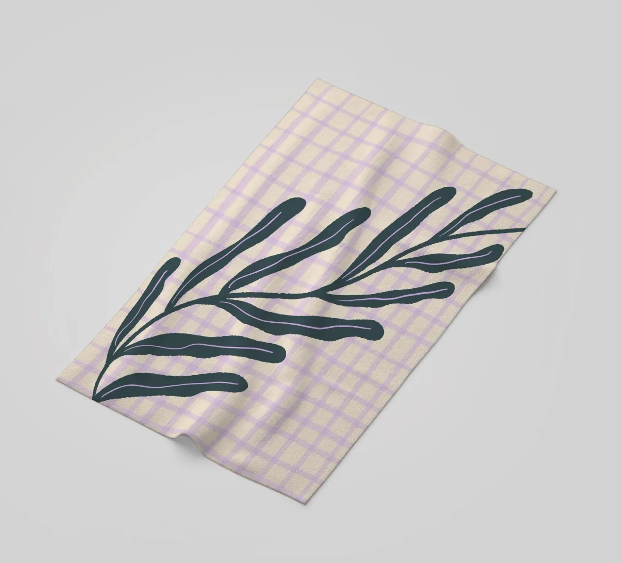 Abstract branch on a grid pattern 3 beach towel by Wackapacka