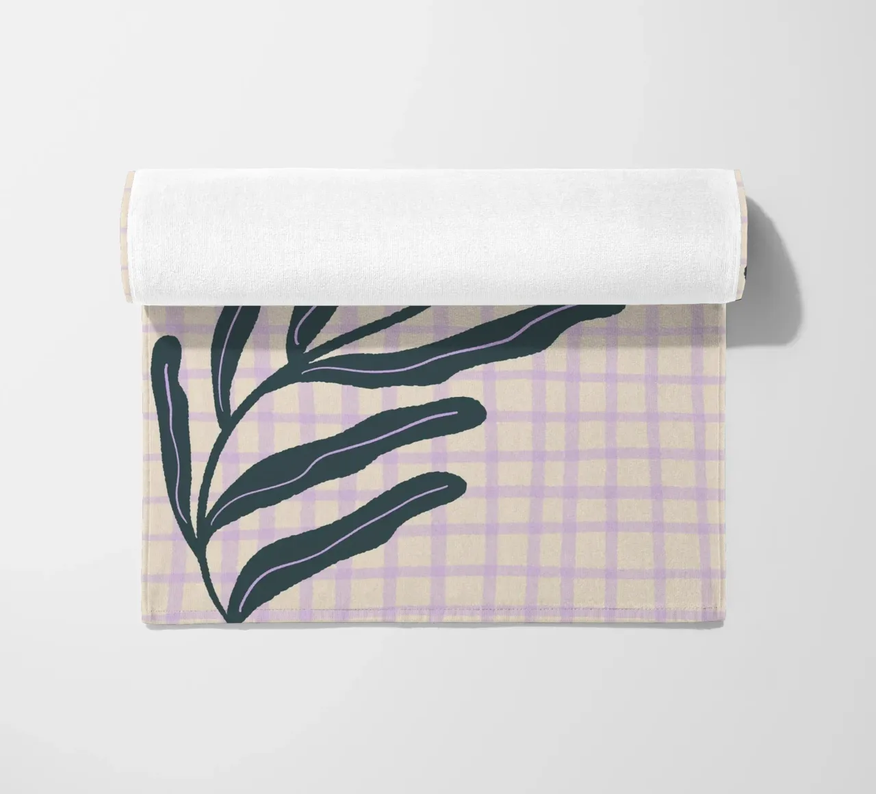 Abstract branch on a grid pattern 3 beach towel by Wackapacka