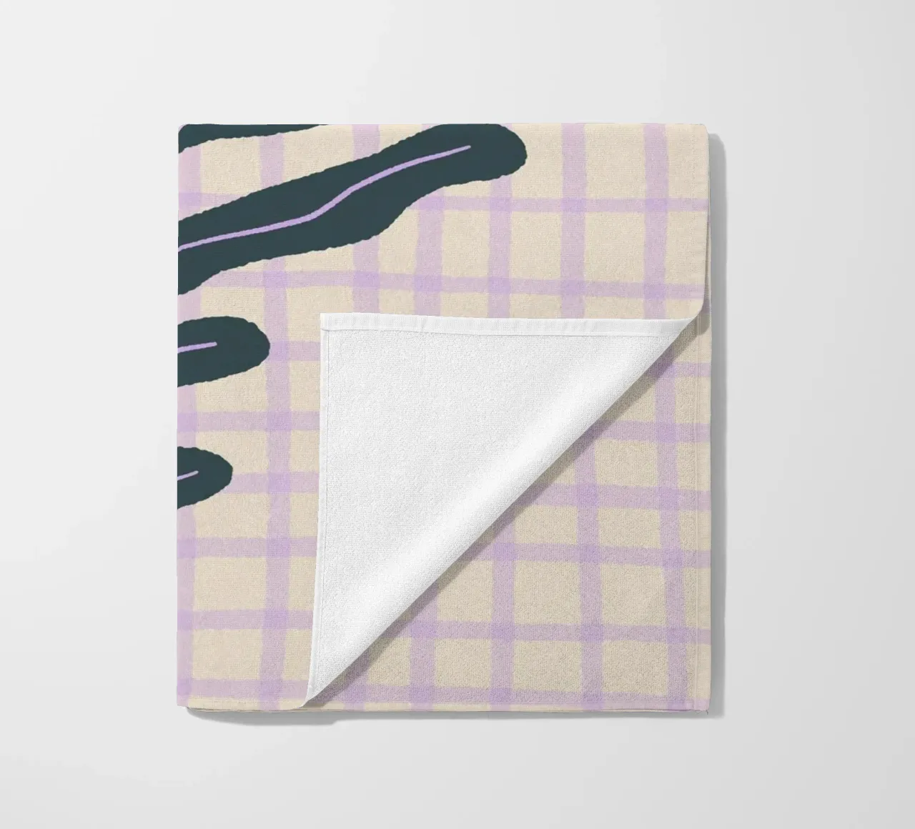 Abstract branch on a grid pattern 3 beach towel by Wackapacka