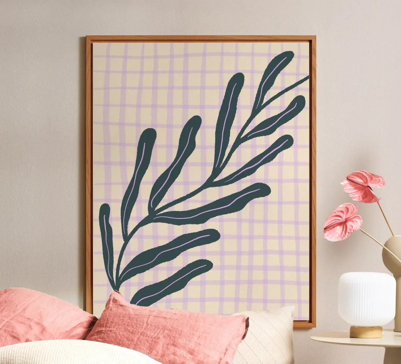 Abstract branch on a grid pattern 3 alu-dibond by Wackapacka