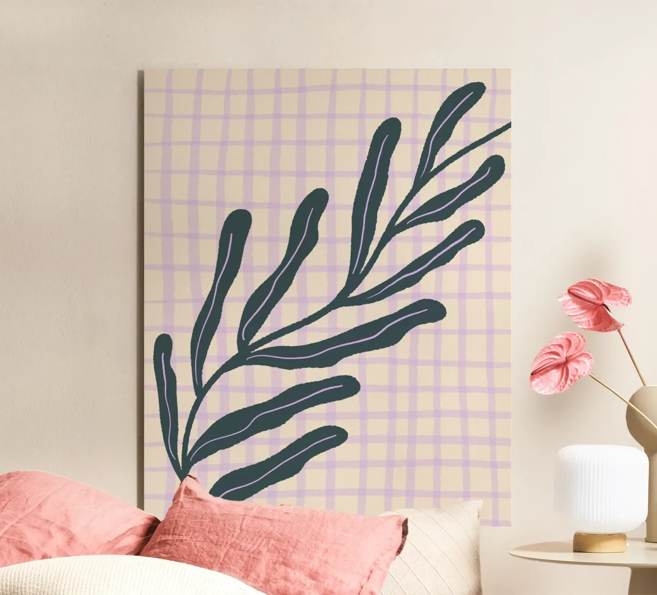 Abstract branch on a grid pattern 3 alu-dibond by Wackapacka