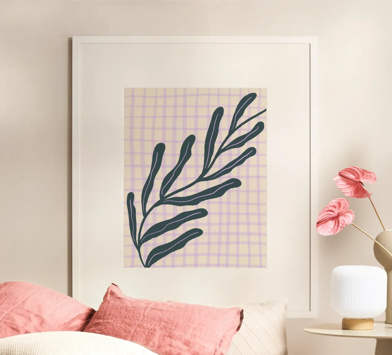 Abstract branch on a grid pattern 3 poster by Wackapacka