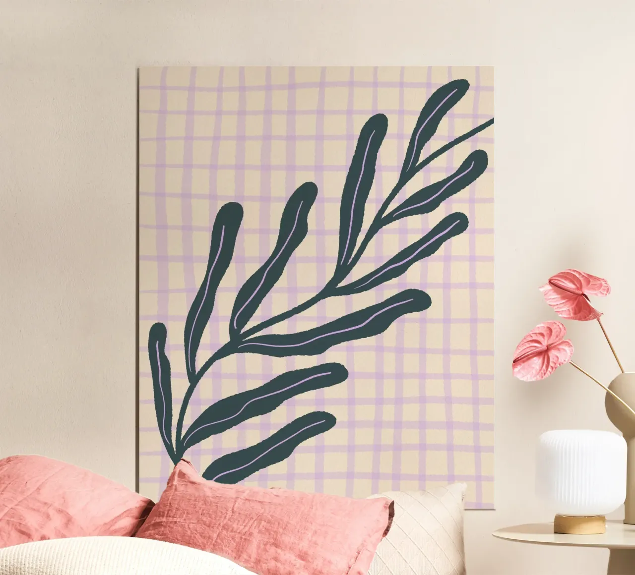 Abstract branch on a grid pattern 3 poster by Wackapacka