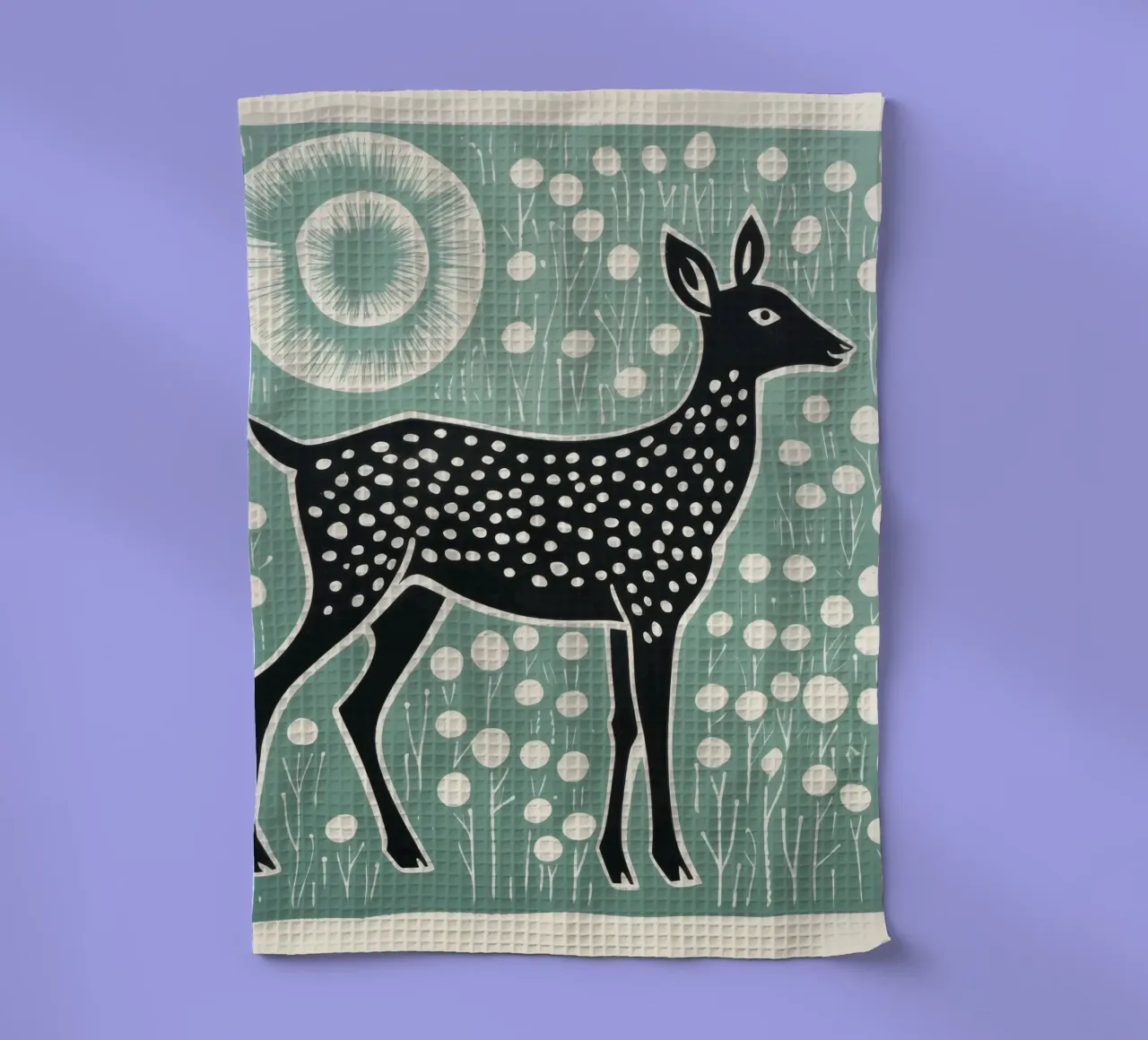 Cerf vert 1 torchon de Minimal Animal Art